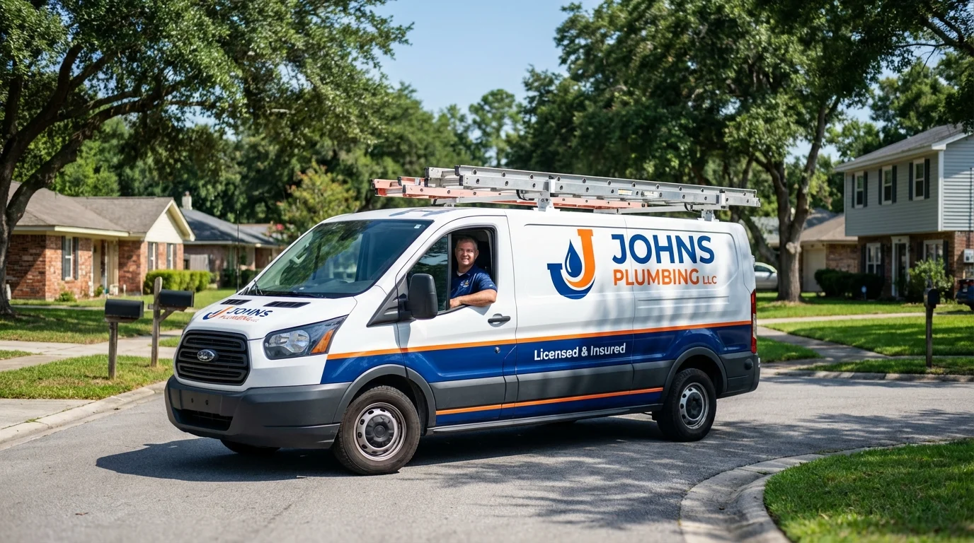 Johns Plumbing LLC service van in Wrightsville Beach, NC