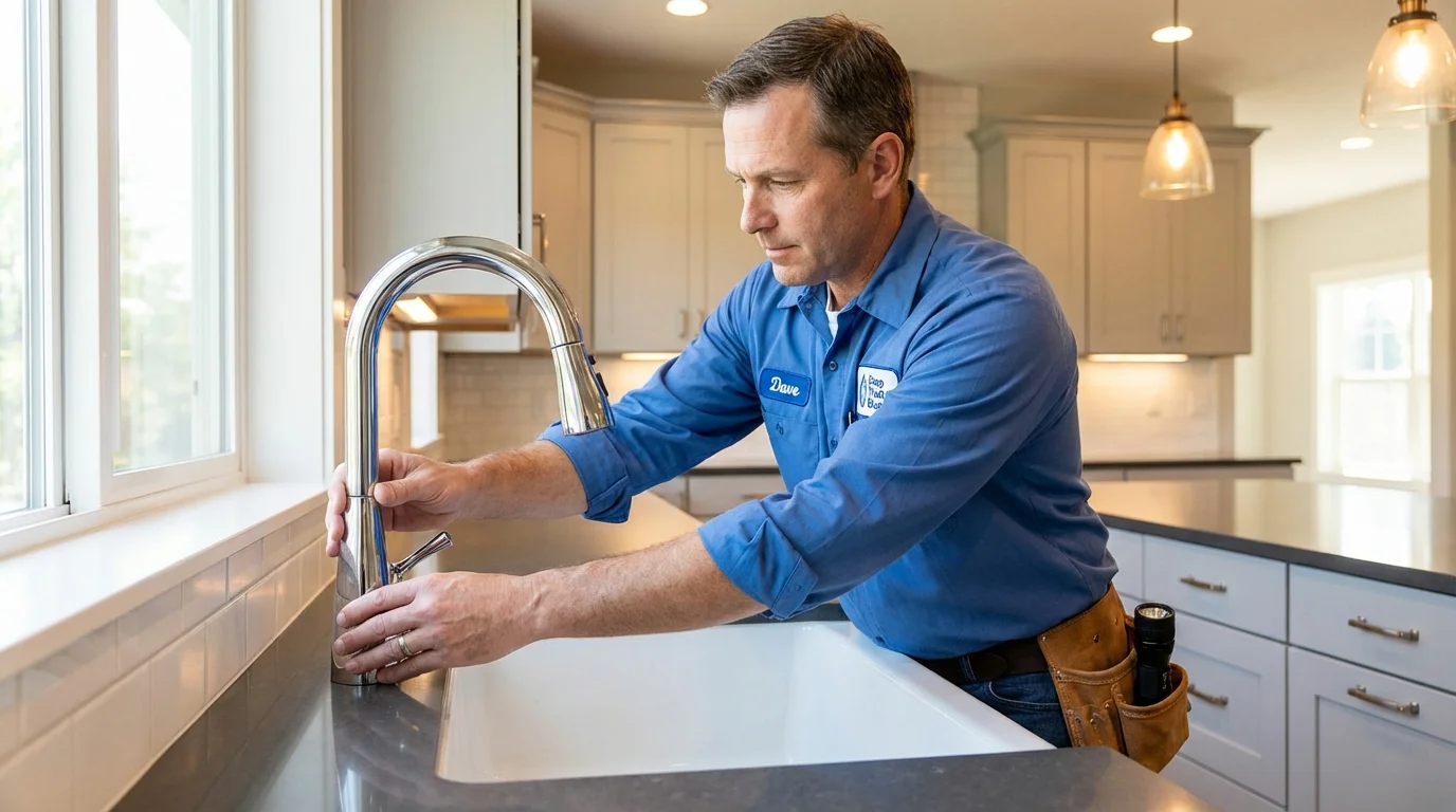 Kitchen faucet installation by Johns Plumbing LLC in Wrightsville Beach